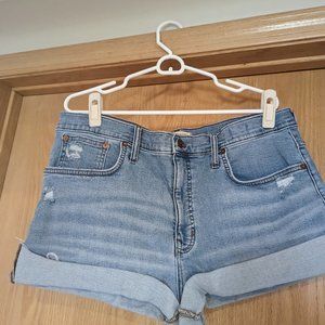 Madewell high-rise denim shorts, 33